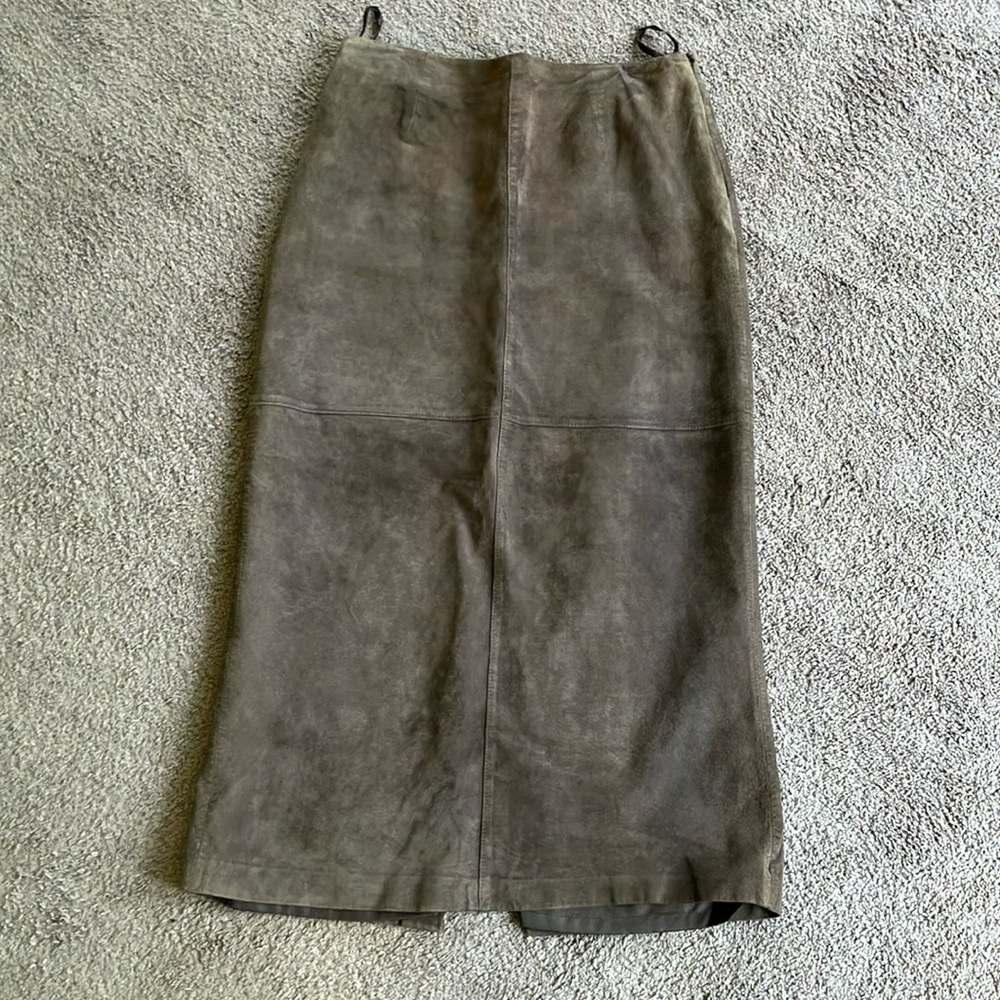 Vintage Brown Suede Skirt